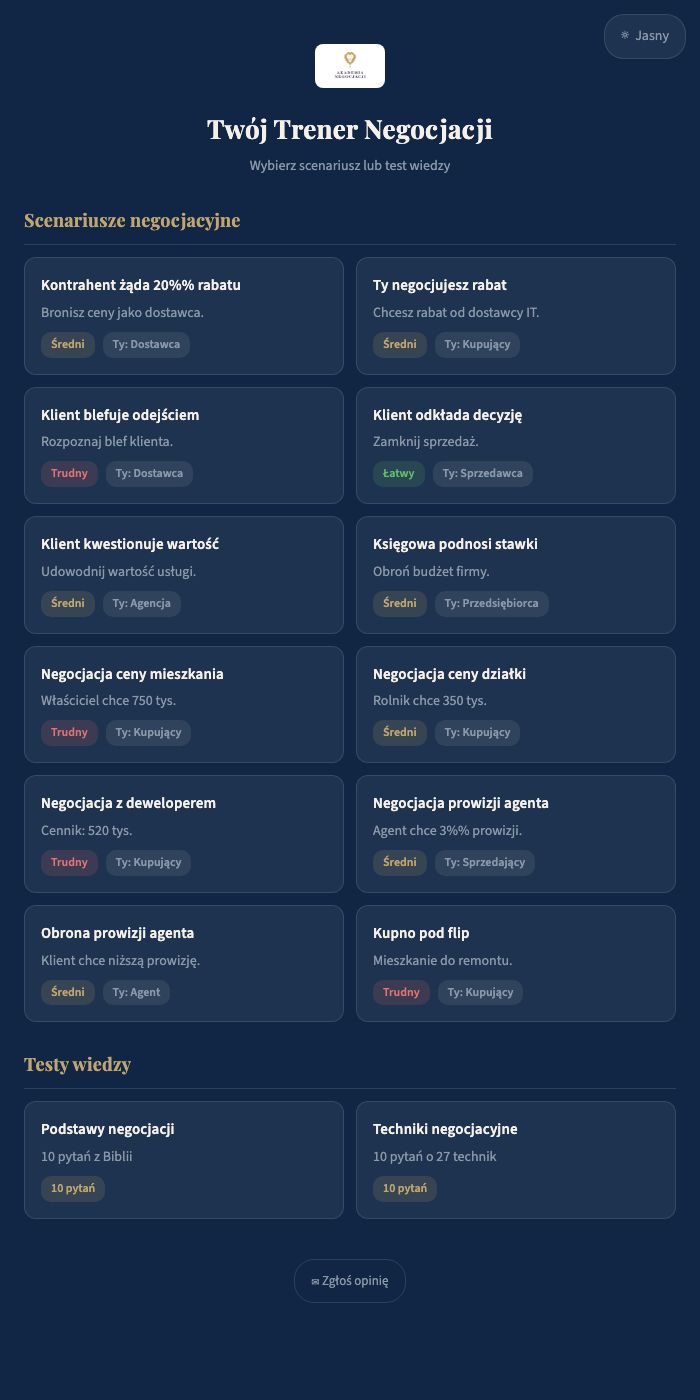 AI Trener Negocjacji — demo